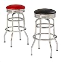 Double-Ring Bar Stool with Chrome