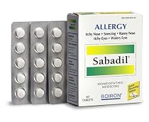 Boiron Homeopathic Medicine Sabadil Tablets for Hay Fever and Allergies, 60-Count Boxes (Pack of 3)