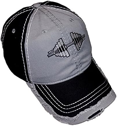 Distressed Lite Grey/ Black Barbell Cap