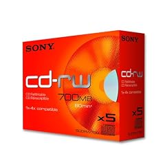 Sony - CD-RW, 1x-4x, 700 MB nach ISO-9660-MODE-1, 5er Pack, Jewel Case