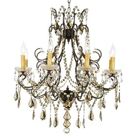 James R. Moder Charleston Teak Crystal 28 Wide Chandelier by James Moder