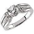 14kt White Gold Stylish Fold Over Engagement Ring (Center stone is not included)