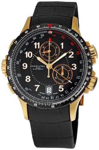 Hamilton Men's H77642333 Khaki ETO Black Chronograph Dial Watch