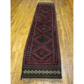 2'1 x 9'5 Red Hand Knotted Wool Sumak Runner Rug