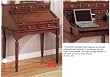 BEAUTIFUL SECRETARY DESK WITH ANTIQUE BRASS HARDWARE