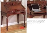 BEAUTIFUL SECRETARY DESK WITH ANTIQUE BRASS HARDWARE