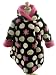 Corky And Company Girls Winter Coat Black and White Polka Daisy Wrap Swing