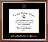 Univ. of California Riverside Highlanders - Embossed Seal - Mahogany Gold Trim - Diploma Frame