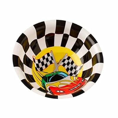 Dozen Racing Race Car Design Plastic Party Bowls