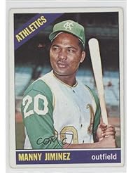 Manny Jiminez COMC REVIEWED Good to VG-EX Manuel Jimenez, Kansas City Athletics (Baseball Card) 1966 Topps #458