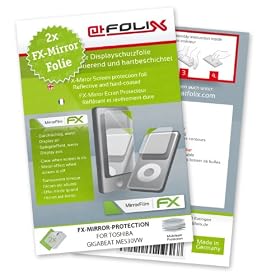 atFoliX FX-Mirror Miroir-Ecran-Protecteur pour Toshiba Gigabeat MES30VW (2 pieces) - R�fl�chissants et � rev�tement dur! La plus haute qualit� - Made in Germany!