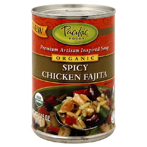 Pacific Natural Foods Organic Spicy Chicken Fajita Soup, 14.5-Ounce Tins (Pack of 12) by Pacific Natural Foods