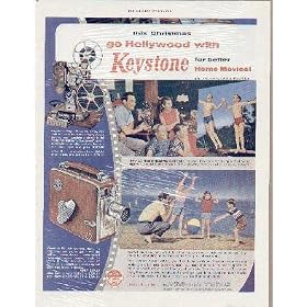 Hollywood: Academy-Award Winner William Holden chooses Keystone for taking and showing home movies. See William Holden, co-starring in "SABRINA." New York: Jim Horne joins 600,000 other happy users - picks Keystone for sparkling home movies. ..... 1954 Keystone Camera and Projector Ad, A4307.