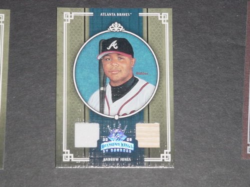2005 Diamond Kings Materials Silver 19 Andruw Jones Atlanta Braves (Piece of Authentic Game Jersey / Bat - Serial #'d to 100 - Baseball Cards)
