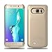 S6 Edge Plus Battery Case, Maxdara 4200 Mah External Backup Battery Charger Cover Case for Samsung Galaxy S6 Edge Plus Rechargeable Power Bank Case - (Gold)