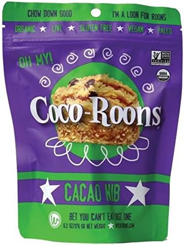 Wonderfully Raw Organic Cacao Nib Coco Roons, 6.2 Ounce -- 6 per case.