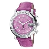 Gucci Women`s YA101313 G Chrono Pink Crocodile Strap Watch