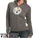 Pitt Steeler Jackets : Reebok Pitt Steeler Ladies Gray Better Logo Vintage Full Zip French Terry Track Jacket