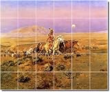 Charles Russell Western Kitchen Tile Mural 17. 12.75x21.25 in. using (15) 4.25x4.25 ceramic tiles.