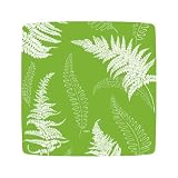 Caspari Set of Two Fern Green Square Paper Salad Plate packages, 8 plates per package