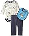 Rene Rofe Baby Baby-Boys Newborn Lion 3 Piece Pant Set with Bodysuit Bib