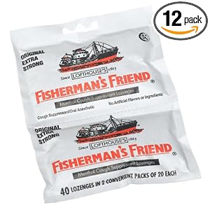 Fisherman's Friend Original Extra Strong Cough Suppressant Lozenges, 40-Count Bags (Pack of 12) by Fisherman's Friend