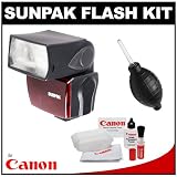 Sunpak PF30X/DigiFlash 2800 Electronic Flash Unit (for Canon E-TTL II) + Cleaning Kit for Canon EOS 7D, 5D, 60D, 50D, Rebel T3, T3i, T2i, T1i, XS Digital SLR Cameras