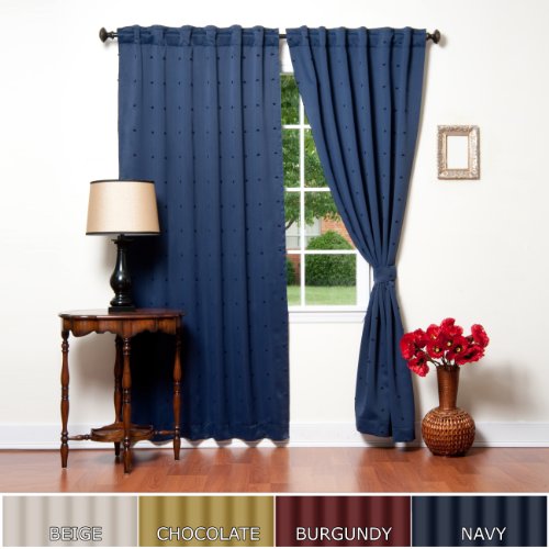 Energy Saving JAQUARD MALIBU Insulated Blackout Curtain 84L SET -NAVY
