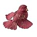 Burgundy Painted Wood Chickadee Bird | 1 Bird | for Indoor Decor