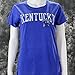 University of Kentucky Ladies Cut Distressed Arch on a Royal Heather Shirt
