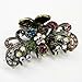 New Style Multi-color Crystal Bronze Metal Alloy Flower Hair Claws Clips Pins