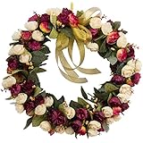Rose Wreath Silk Floral Home Wall Decor