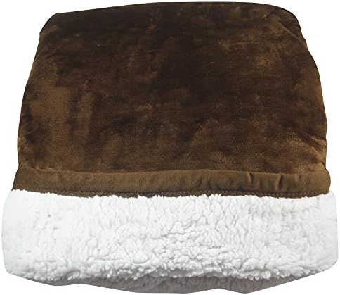 Greeworld Collection Microfiber Velvet Silky Soft Sherpa Borrego Reversible Throw Solid Blanket Twin Size, Brown