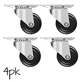 Interweb 4PK, Heavy-Duty Casters Wheels Set Of Four, Solid Rubber Wheels. 2