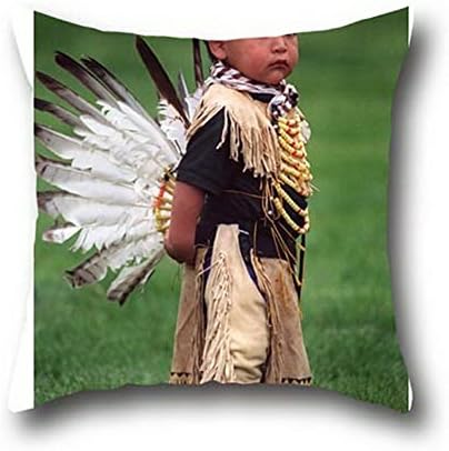 Kaari Ok Indian Chief Retro Throw Pillow Cases Abstract Bed Bug Proof Breathable Pillowcases Print 20*20