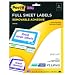Post-it Super Sticky Removable Full Sheet Labels, 8.5 x 11 Inches, White, 25 per Pack (2500-L)