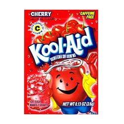 Kool-Aid Cherry Unsweetened Soft Drink Mix, 0.13-Ounce Packets (Pack of 96)