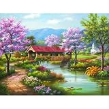 Covered Bridge in Spring 300pc Jigsaw Puzzle by Sung Kim