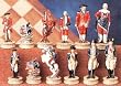 Revolutionary War Hand-Painted Chessmen