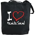 Canvas Tote Bag Black " I Love Manila Sound " Music