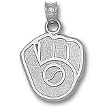 Milwaukee Brewers 5/8 Glove Pendant - Sterling Silver Jewelry