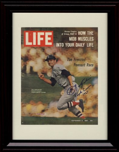 Framed Carl Yastrzemski Life Magazine Autograph Print