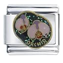Orchid Flowers Birthstones Jewelry Italian Charm