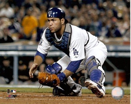 Russell Martin Los Angeles Dodgers Play at Plate 8x10 Photo