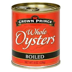 Crown Prince Whole Boiled Oysters;8-Ounce Cans (Pack of 12)
