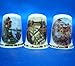 Birchcroft Porcelain China Collectable - Set of Three Thimbles - Assorted Quilts