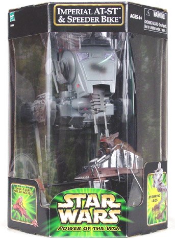 Star Wars Power of the Jedi IMPERIAL AT-ST SCOUT WALKER & PAPLOO on SPEEDER BIKE