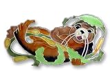 Clearly Charming Sea Otter Sterling Silver and Enamel Pin