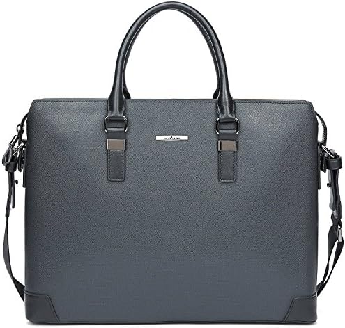 Wild Rhino Men's Handbag Cross-section Briefcase Leather Man Bag Business Bag Blue Black