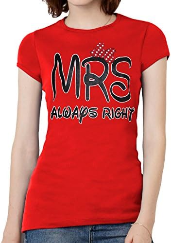 Womens Short-Sleeve Mrs. Always Right T-Shirt - Red - Medium